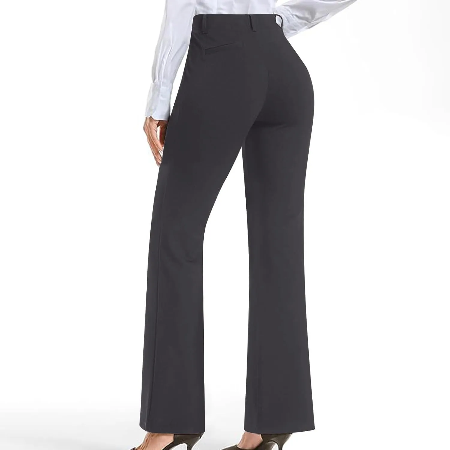Work Pants Women Business Casual Dress Pants Bootcut Trousers Pants with Pockets Ladies High Waisted Pants