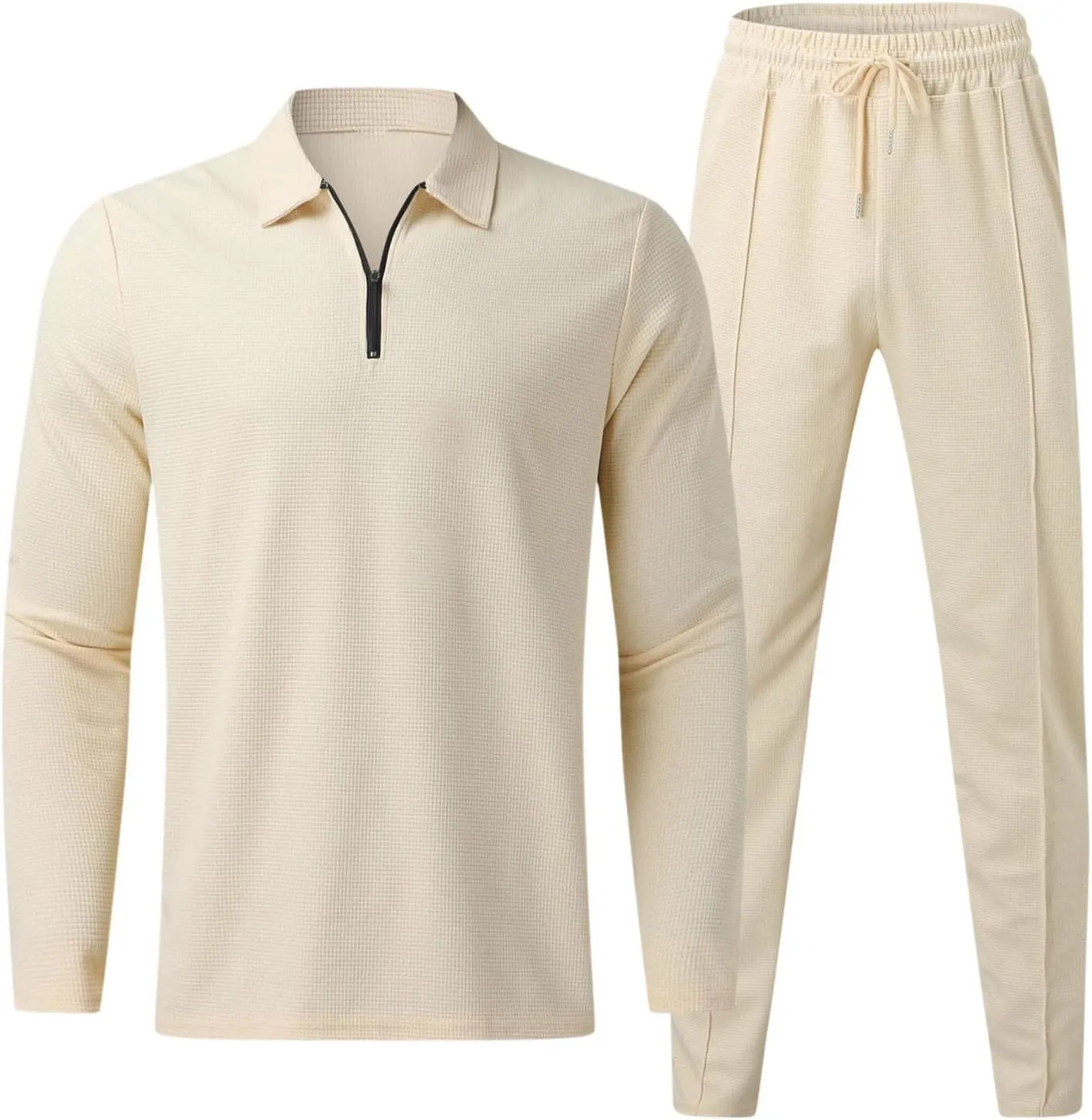 Workout Sets Long Sleeve Zip Up Sweatsuit Set Casual Running Sport 2 Piece Outfits Tracksuit Quarter Zip Pullover