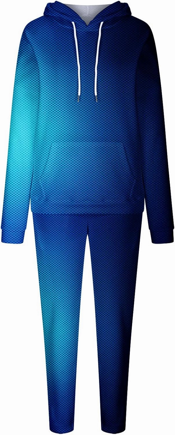 Workout Sets for Men Running Sports Hooded Sweatsuit Casual Long Sleeve Pullover Drawstring Pant 2 Piece Outfits