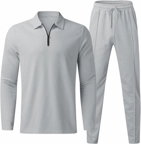 Workout Sets Long Sleeve Zip Up Sweatsuit Set Casual Running Sport 2 Piece Outfits Tracksuit Quarter Zip Pullover
