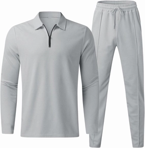Workout Sets Long Sleeve Zip Up Sweatsuit Set Casual Running Sport 2 Piece Outfits Tracksuit Quarter Zip Pullover