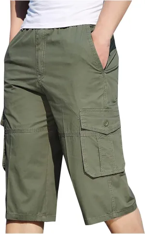 Ymosrh Army Shorts for Men Fashion Zipper Outdoors Pocket Shorts Sports Overalls Casual Pants Mens Kakies Shorts
