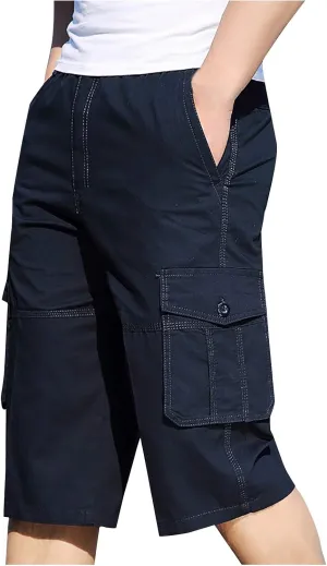 Ymosrh Army Shorts for Men Fashion Zipper Outdoors Pocket Shorts Sports Overalls Casual Pants Mens Kakies Shorts
