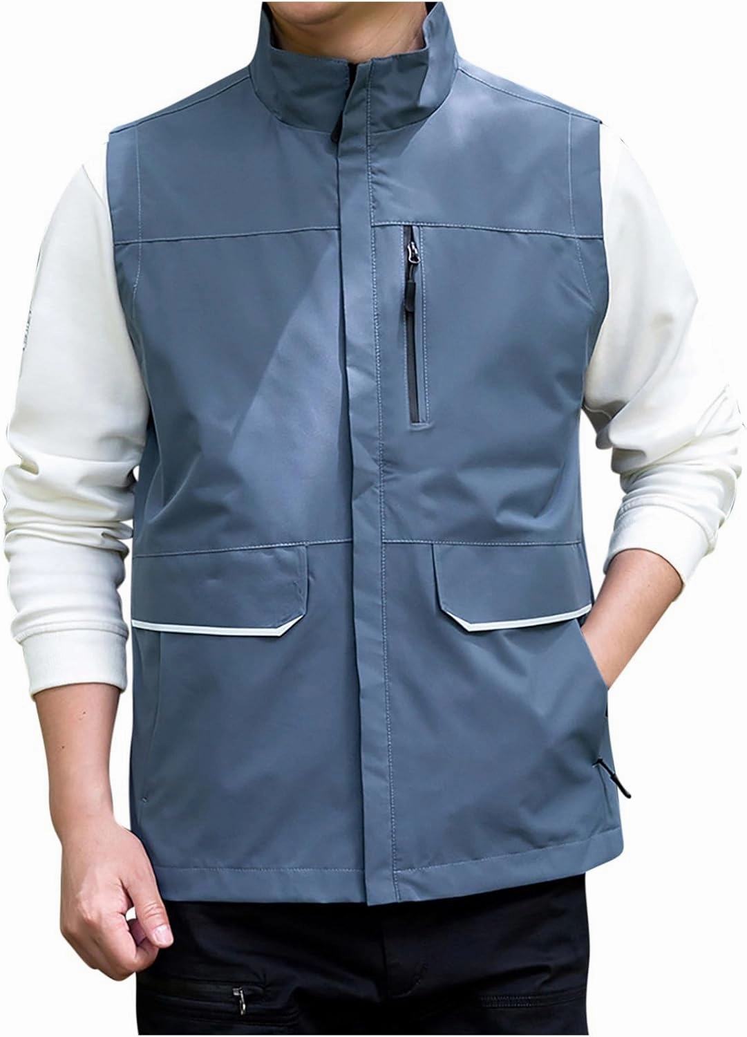 Zeiyignr Men's Golf Lightweight Photo Vest Travel Hunting Fishing Vest Sleeveless Outdoor Work Jacket with Multi Pockets