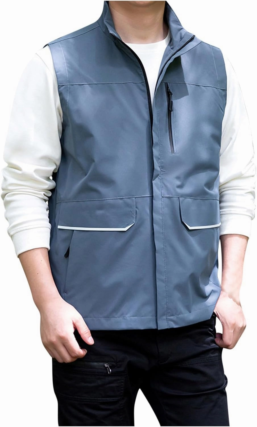 Zeiyignr Men's Golf Lightweight Photo Vest Travel Hunting Fishing Vest Sleeveless Outdoor Work Jacket with Multi Pockets