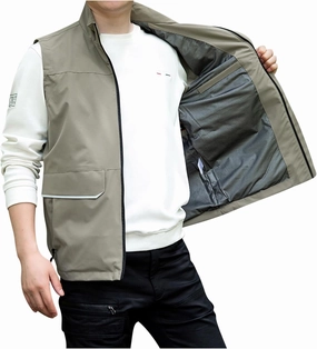 Zeiyignr Men's Golf Lightweight Photo Vest Travel Hunting Fishing Vest Sleeveless Outdoor Work Jacket with Multi Pockets