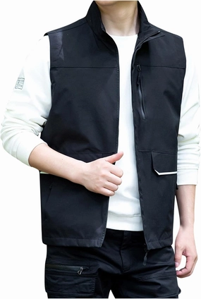 Zeiyignr Men's Golf Lightweight Photo Vest Travel Hunting Fishing Vest Sleeveless Outdoor Work Jacket with Multi Pockets