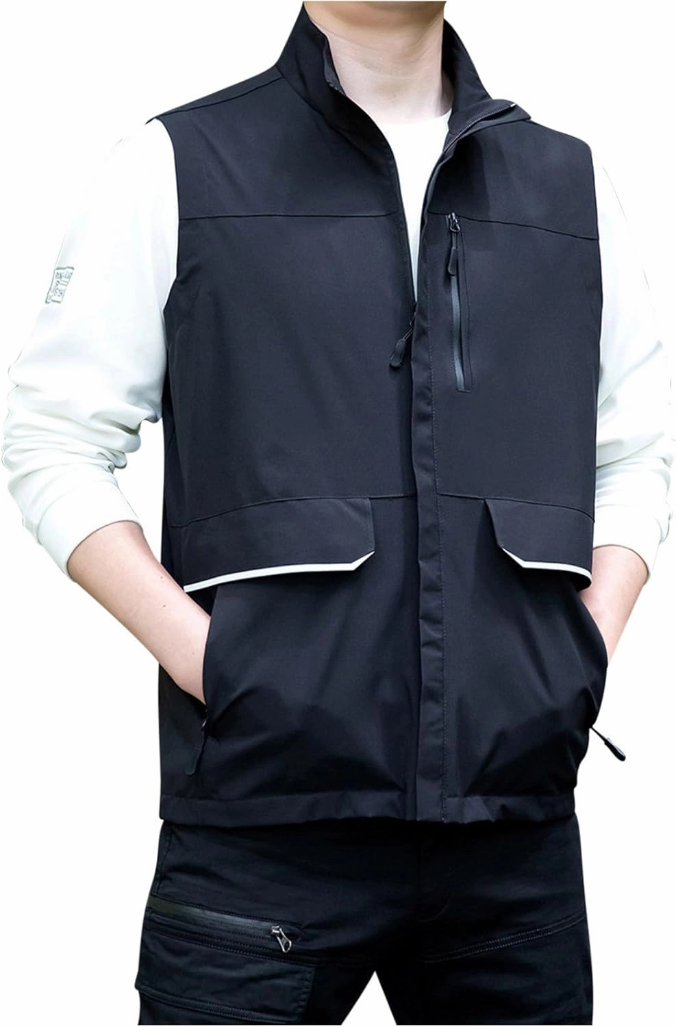 Zeiyignr Men's Golf Lightweight Photo Vest Travel Hunting Fishing Vest Sleeveless Outdoor Work Jacket with Multi Pockets
