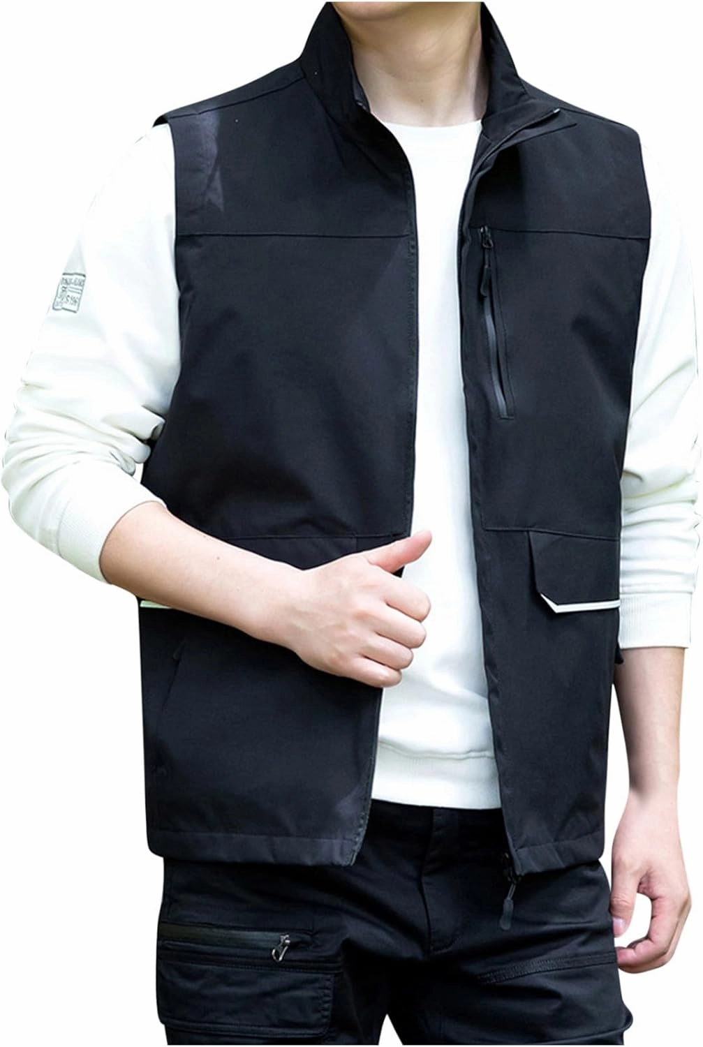 Zeiyignr Men's Golf Lightweight Photo Vest Travel Hunting Fishing Vest Sleeveless Outdoor Work Jacket with Multi Pockets