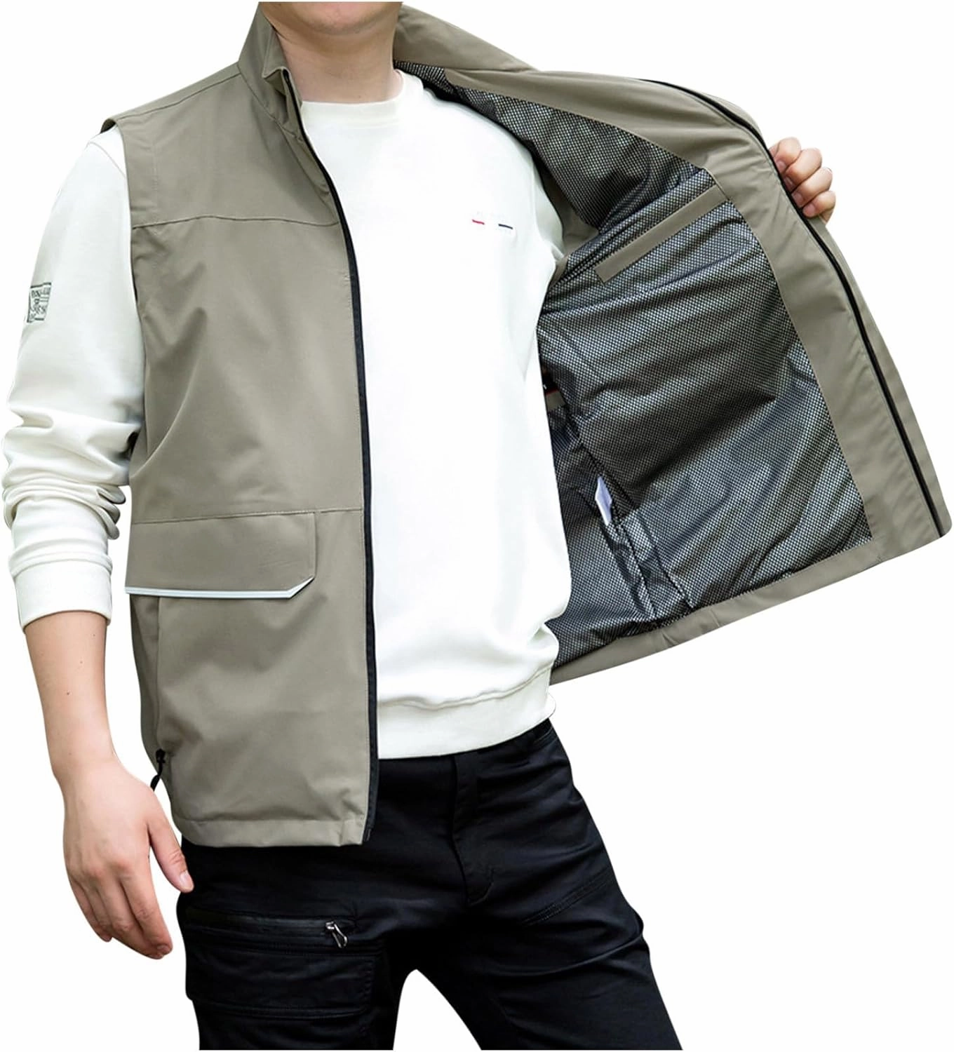 Zeiyignr Men's Golf Lightweight Photo Vest Travel Hunting Fishing Vest Sleeveless Outdoor Work Jacket with Multi Pockets