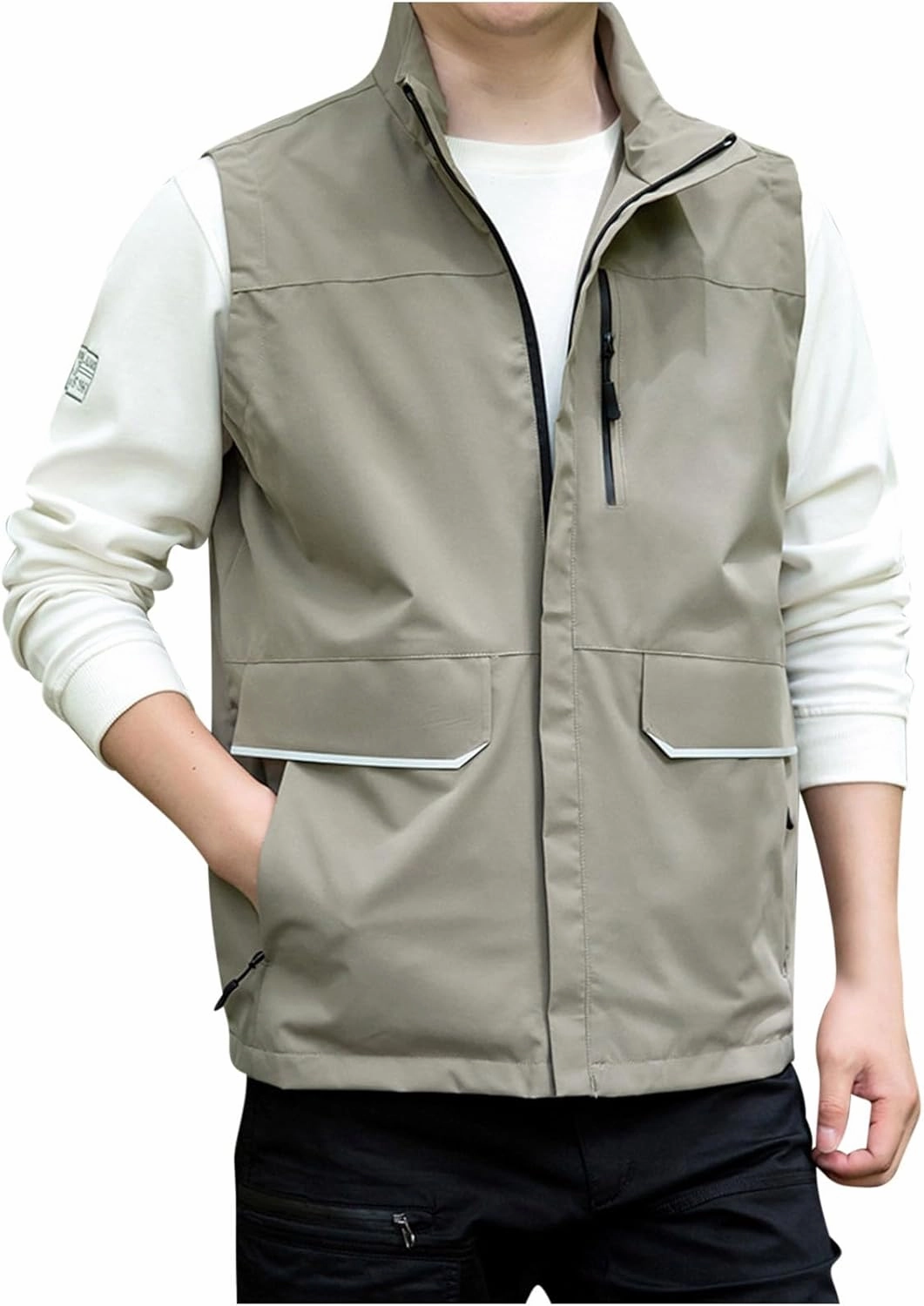 Zeiyignr Men's Golf Lightweight Photo Vest Travel Hunting Fishing Vest Sleeveless Outdoor Work Jacket with Multi Pockets